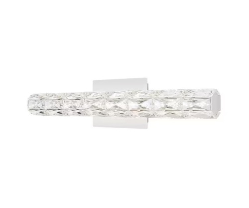 Home Decorators Collection Keighley 18 in. Integrated LED Chrome Bathroom Vanity Light Fixture with Crystal Shade