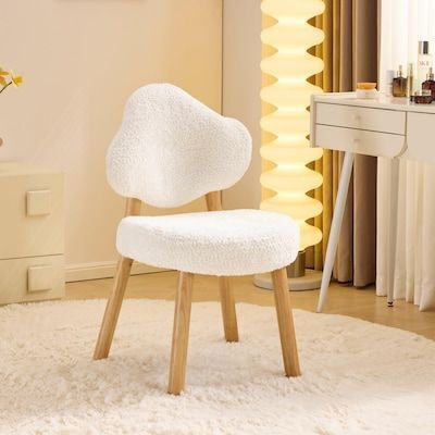 VINGLI Cute Cloud-Back Armless Vanity Chair