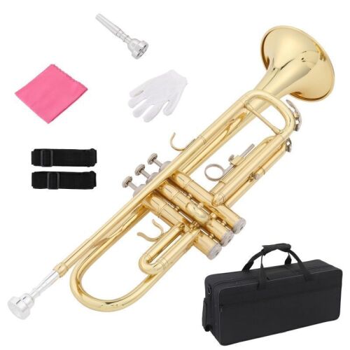 Standard Trumpet Set, Gold Lacquer Brass with Case