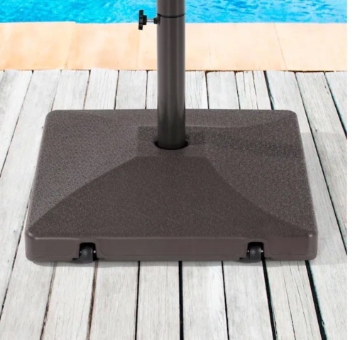 Sanluce Patio Umbrella Base Weighs 90 lbs. Filled With Sand or Water, High Quality for Umbrella With 7-11 ft. Canopy, in Black