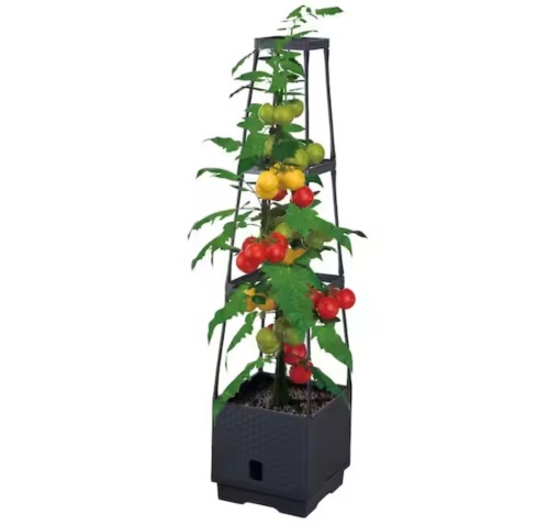Sunneday Planter with Trellis, Vertical Garden Tower, Plastic