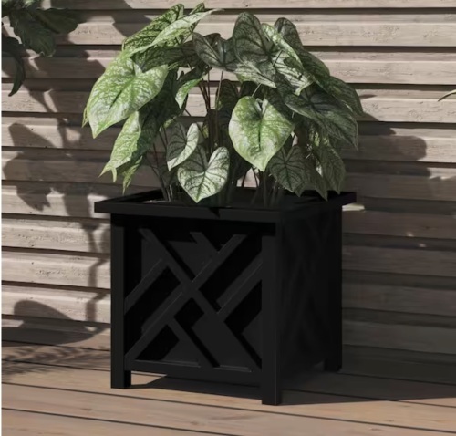 Pure Garden 15.5 in. L x 15.5 in. W x 16.5 in. H Polypropylene Garden Planter Box Black