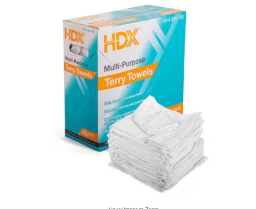 HDX 14 in. x 17 in. Multi-Purpose Terry Towel (60-Pack)
