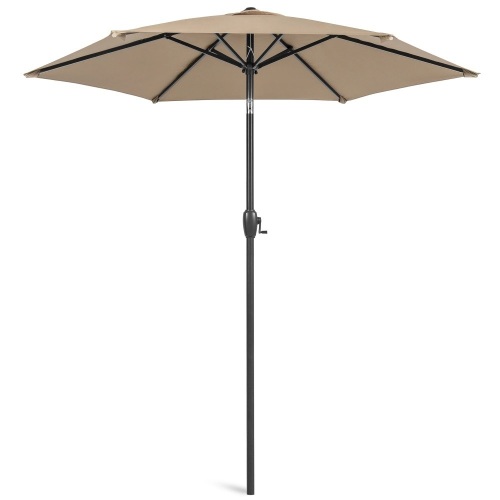 7.5ft Outdoor Market Patio Umbrella w/ Push Button Tilt, Crank Lift - Lot 262