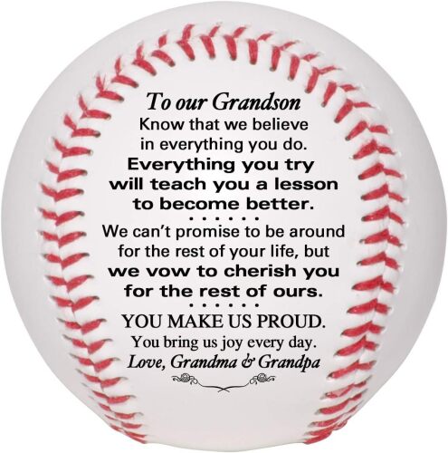 Grandson Baseball - to Our Grandson from Grandma & Grandpa - Grandson Baseball from Grandparents - Graduation Birthday Wedding Anniversary Keepsake