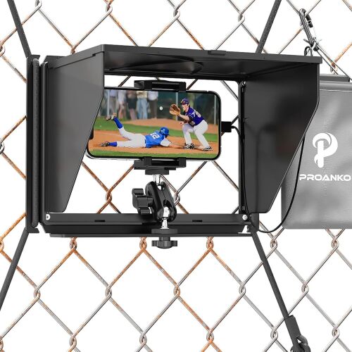 Game Changer Mounting Kit, Cell Phone Fence Mount with Shade and Power Bank Holder, Gamechanger Streaming Kit for iPhone GoPro Mevo Start Recording Baseball Tennis Football(Ultra)