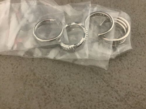 4 Pice Stackable Silver Ring Set