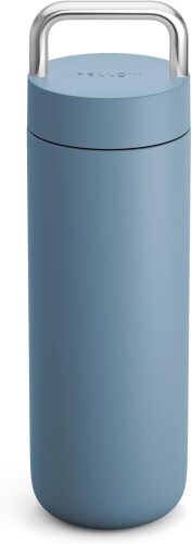 Fellow Carter Carry Ceramic Lined Travel Coffee Mug 20 oz - Hazy Blue No Metallic Taste, Coffee Tumbler, Leak-Proof Lid, BPA-Free, Dishwasher Safe, Hot 12H Cold 24H, Cupholder Fit, Coffee & Tea