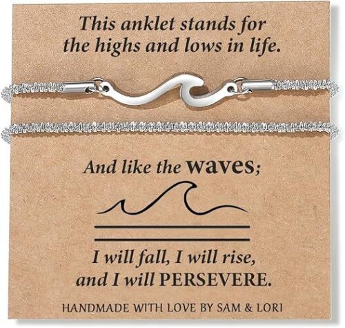 SAM & LORI Anklets Ankle Bracelets for Women Waterproof Anklets Bestie Sister Best Friend Birthday Gifts Beach Jewelry Adjustable Stainless Steel