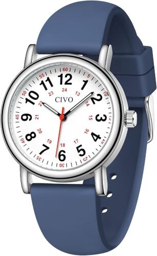 CIVO Nurse Watch Waterproof for Women: Analogue Easy Read Dial 12/24 Hour with Second Hand - Gifts Nursing Watches for Ladies Men Student