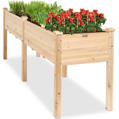 Raised Garden Bed, Elevated Wood Garden Planter Stand - 72x24x30in