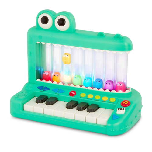 Battat Croco Pop Piano Toy Keyboard with Songs Sounds Lights, Baby and Toddler Toys (Out Of Box)