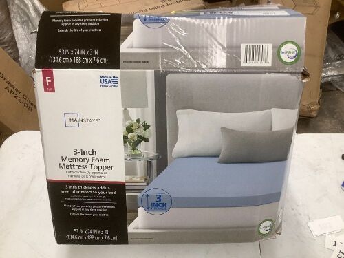 MainStay 3in Memory Foam Mattress Topper FULL