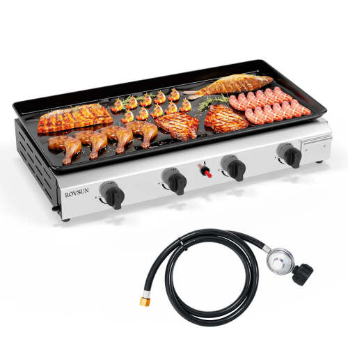 ROVSUN 4-Burner 40000 BTU Propane Flat Top Tabletop Outdoor Griddle
