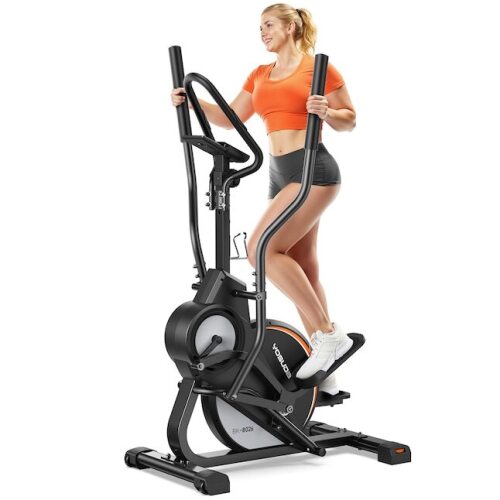 FED Fitness 3 in 1 Home Elliptical Machine Cardio Climber Stair Stepper 45 Degree Incline 15 Inch Stride 16 Level Resistance Support Kinomap Fed APP