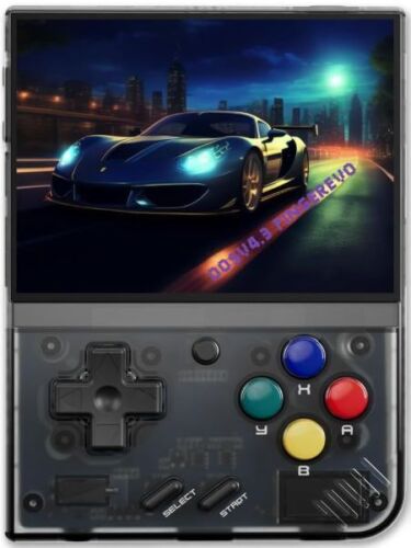 Miyoo Mini Plus Handheld Game Console with Portable Case Transparent Black