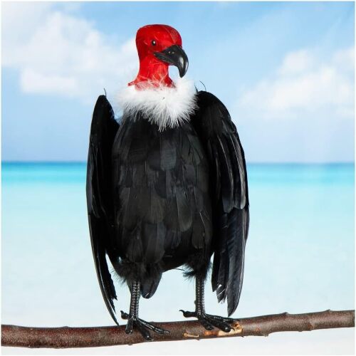 Black Feathered Artificial Vulture by Factory Direct Craft for Halloween Decorations and Haunted House Displays