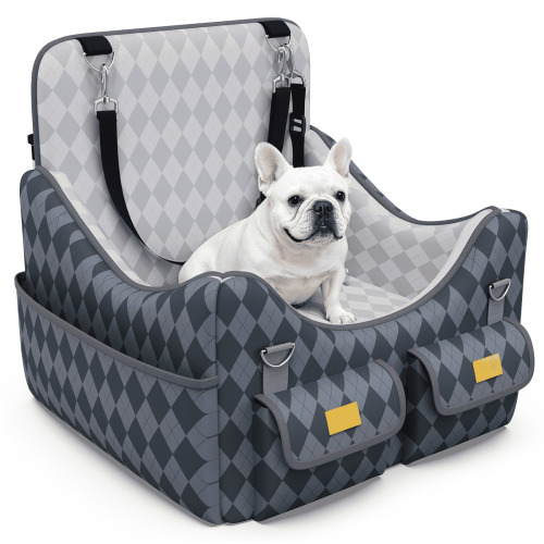 Dog Car Seats for Small Dogs Under 35lbs, Puppy Car Seat with Washable Cushion, Gray