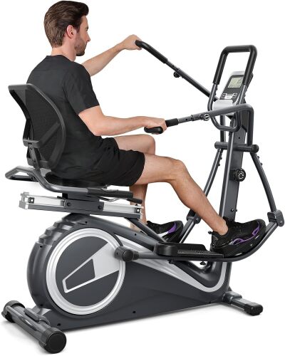 Dripex Recumbent Elliptical Exercise Machine, 2-in-1 Seated Elliptical