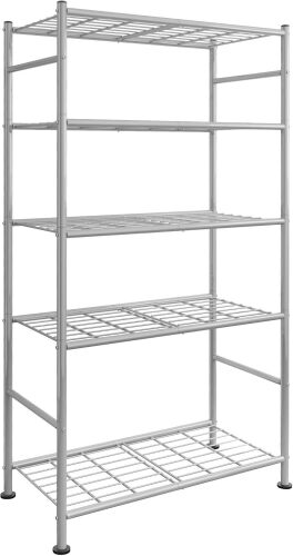 Sakugi Storage Shelves - 5 Tier Shelf Organizer, Heavy Duty Garage Shelving Unit with Leveling Feet, Stable Metal Shelves Organizer for Pantry, Kitchen and Closet