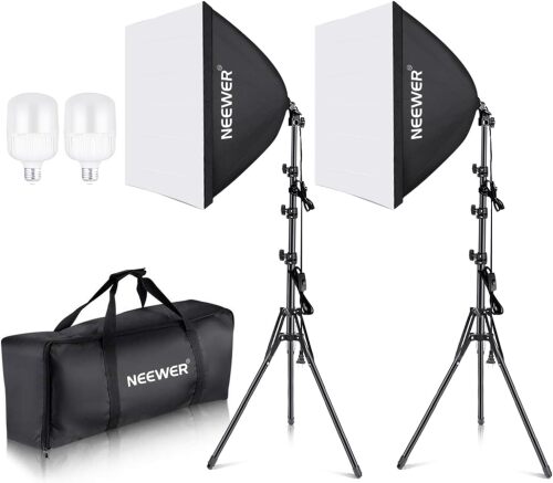 NEEWER 700W Equivalent Softbox Lighting Kit 2 Pack, Photo Studio Equipment