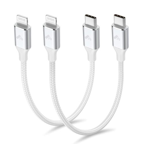 Aiminu USB C to Lightning Cable (2 Pack), MFi Certified Short USB C to Lightning Cable