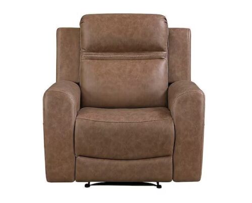 Thorne Brown Microfiber Manual Recliner - Fabric Cut on Back