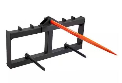 VEVOR 49 in. Hay Spear Bale Spears 1600 lbs. Loading Capacity Skid Steer Loader Tractor Attachment with 2pcs 17.5 in.