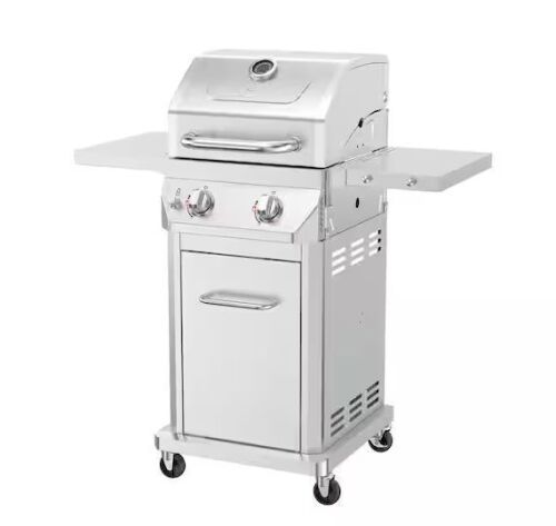 Nexgrill 2 Burner Stainless Steel Propane Gas Grill with Folding Side Shelves