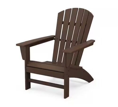POLYWOOD Grant Park Traditional Curveback Mahogany Plastic Outdoor Patio Adirondack Chair