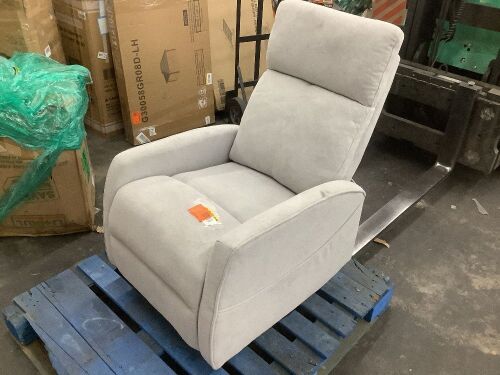 Light Gray Velvet 270° Swivel Glider Rocker Recliner Chair with Heat and Massage
