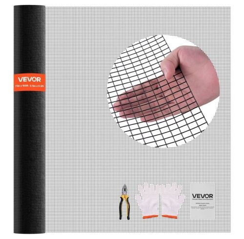 VEVOR 72 in x 100 ft, 1/2 in 19 Gauge Galvanized Wire Mesh Roll, Vinyl Coated