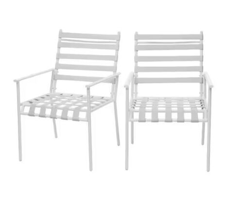 StyleWell Mix and Match Grand Marina Metal Outdoor Dining Chair Set (2-Pack)