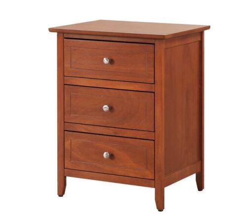 Daniel 3-Drawer Oak Nightstand (25 in. H x 19 in. W x 15 in. D)