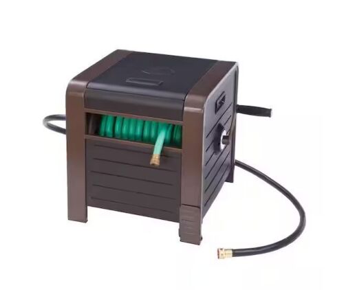 LIBERTY GARDEN 200 ft. Bronze Steel Elegant Hose Box Garden Hose Reel