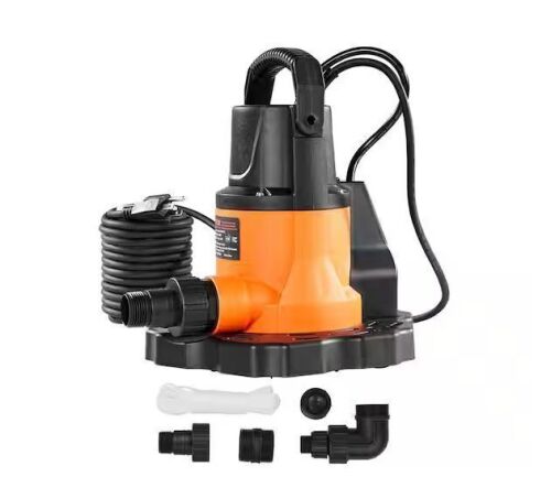 VEVOR Automatic Pool Cover Pump 0.66 HP 3200 GPH 120-Volt