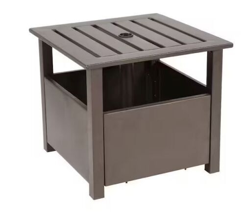 California Umbrella Steel Side Table Patio Umbrella Base in Bronze