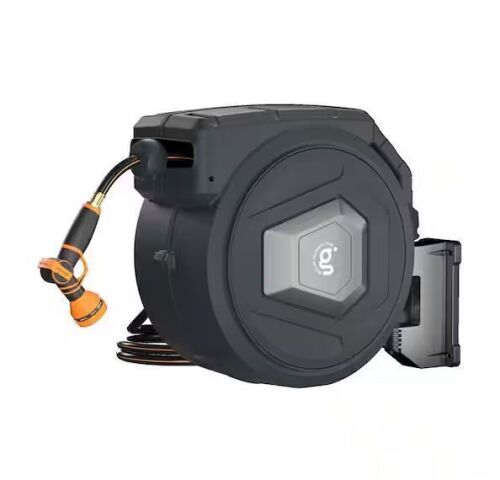 Giraffe Tools Premium Instant Glide Retractable Garden Hose Reel 5/8 in., 90 ft., Metal Bracket