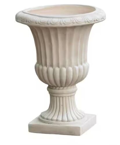 CHRISTOPHER KNIGHT HOME Napoli 19 in. W x 26.5 in. H Antique White Lightweight Concrete Garden Urn Planter