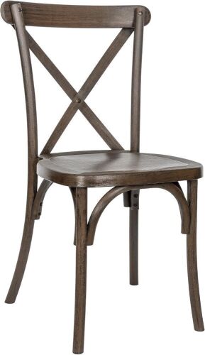 Flash Furniture Hercules Resin Cross Back Chair, Dark Brown