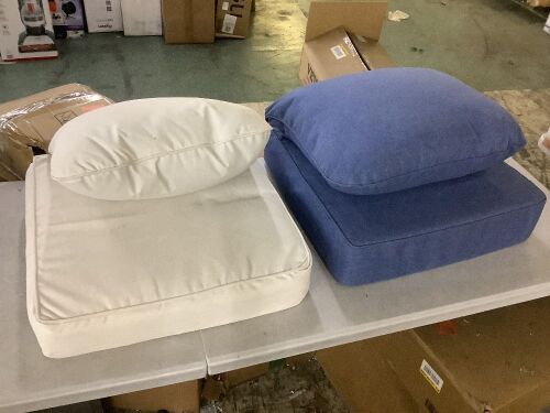 Lot of (2) Deep Seat Patio Cushion Sets - 1 Damaged
