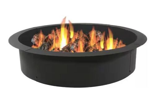 Sunnydaze 39 in. Dia x 10 in. H Round Steel Wood Burning Fire Pit Ring Liner