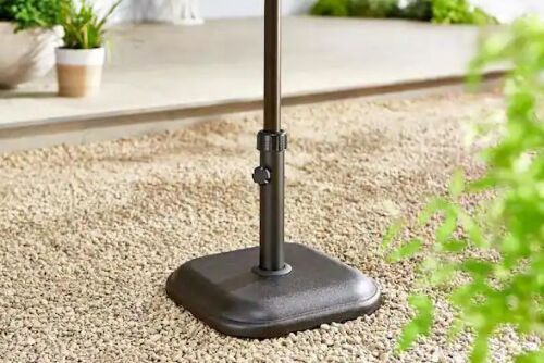 StyleWell 26 lbs. Concrete and Resin Patio Umbrella Base in Black