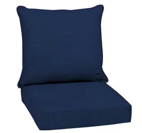 Lot of (2) ARDEN 24 in. x 24 in. 2-Piece Deep Seating Outdoor Lounge Chair Cushion in Sapphire Blue Leala