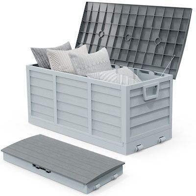 VINGLI 75 Gallon Collapsible Outdoor Storage Box with Lid