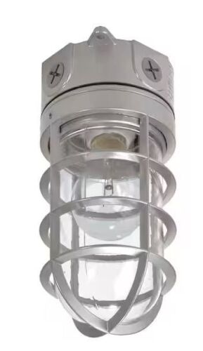 HALO VT 100-Watt Equivalent Integrated LED Gray Weather Resistant Canopy Light, 2700K