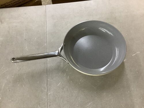 CARAWAY HOME 10.35 in. Ceramic Non-Stick Frying Pan in Cream