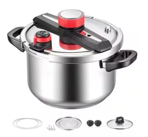 VEVOR 10 qt. Pressure Cooker Stainless Steel, Steaming Rack, Tempered Glass Lid