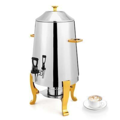 ROVSUN 3.5 Gallon Stainless Steel Beverage Dispenser with Fuel Holder, Ice Container, Spigot