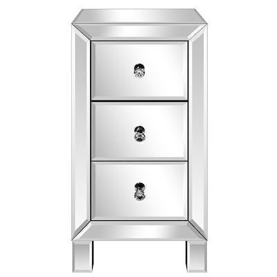 Mirrored 3-Drawer Nightstand